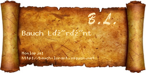 Bauch Lóránt névjegykártya